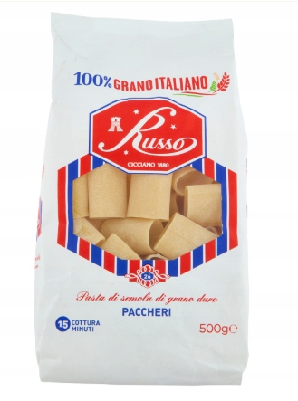 Russo Paccheri włoski makaron włoski duże rurki 500g