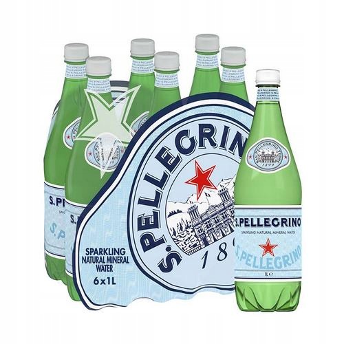 San Pellegrino Acqua Minerale Woda gazowana ZGRZEWKA 6 x 1L BEZ KAUCJI